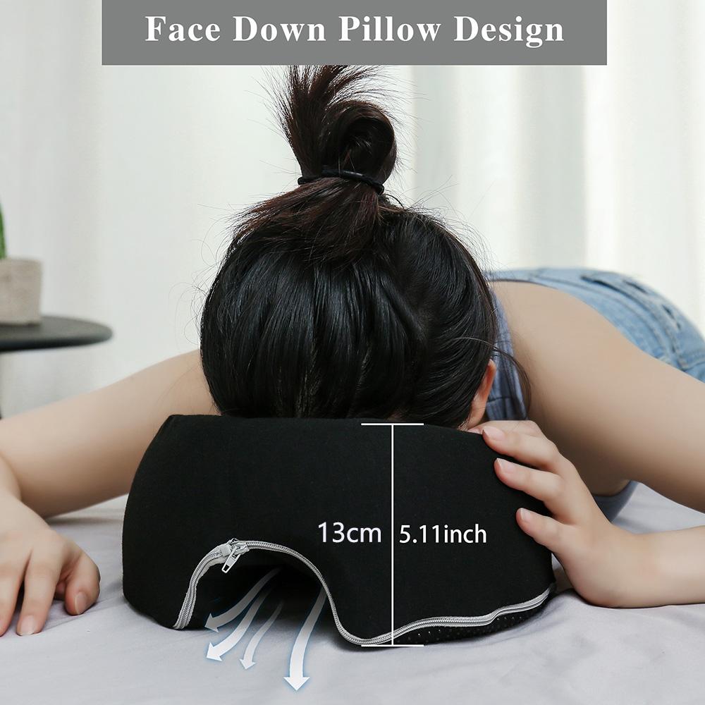 Face Down Pillow Desk Nap Pillow Prone Resting Comfort Memory Foam Ergonomics Home Massage Headrest for Beauty Salon