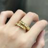 Platinum-Plated Open Bamboo Joint Zircon Knuckle Ring