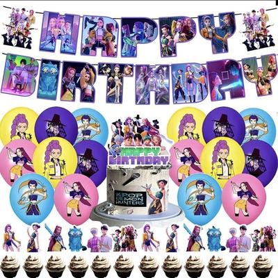 Anime KPOP Heksenjager Thema Verjaardagsparty Banner, Ballon Taart, Kaartenset, Decoratie Items