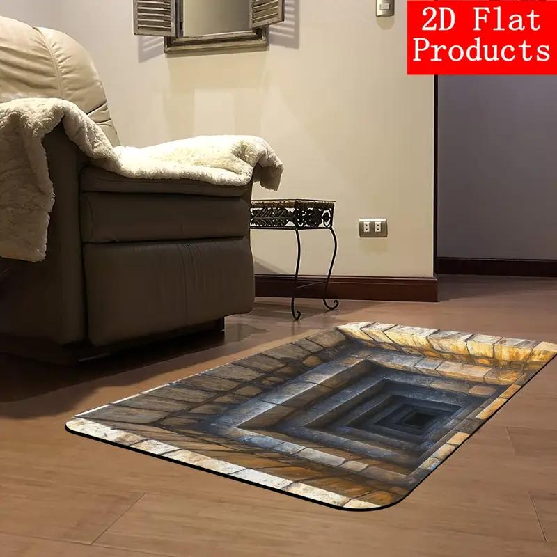 Zerbino 2D ad effetto ottico piatto, antiscivolo, di benvenuto per uso interno ed esterno, facile da pulire, resistente e antimacchia, lavabile in lavatrice