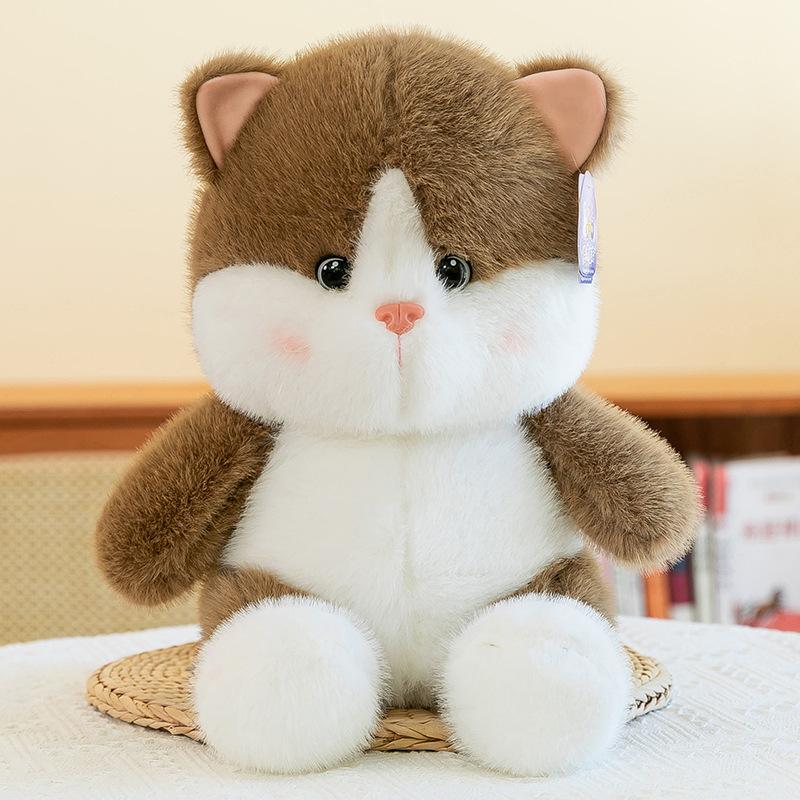 Niedliche Pfirsich-Katzen-Plüschtier Kindergeburtstagsgeschenk Puppenautomat Puppe Aktivitätsgeschenk Heimwurfkissen