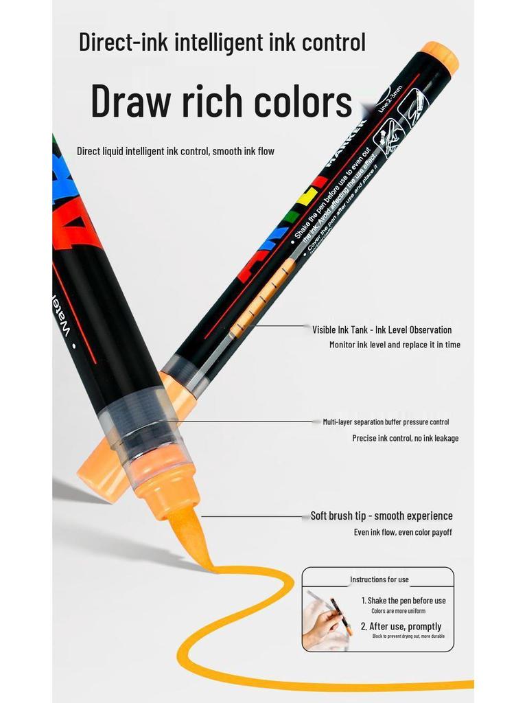 TouchColor Soft Tip Multicolor Acrylic Markers - Perfect for Students & Kids' Art Projects