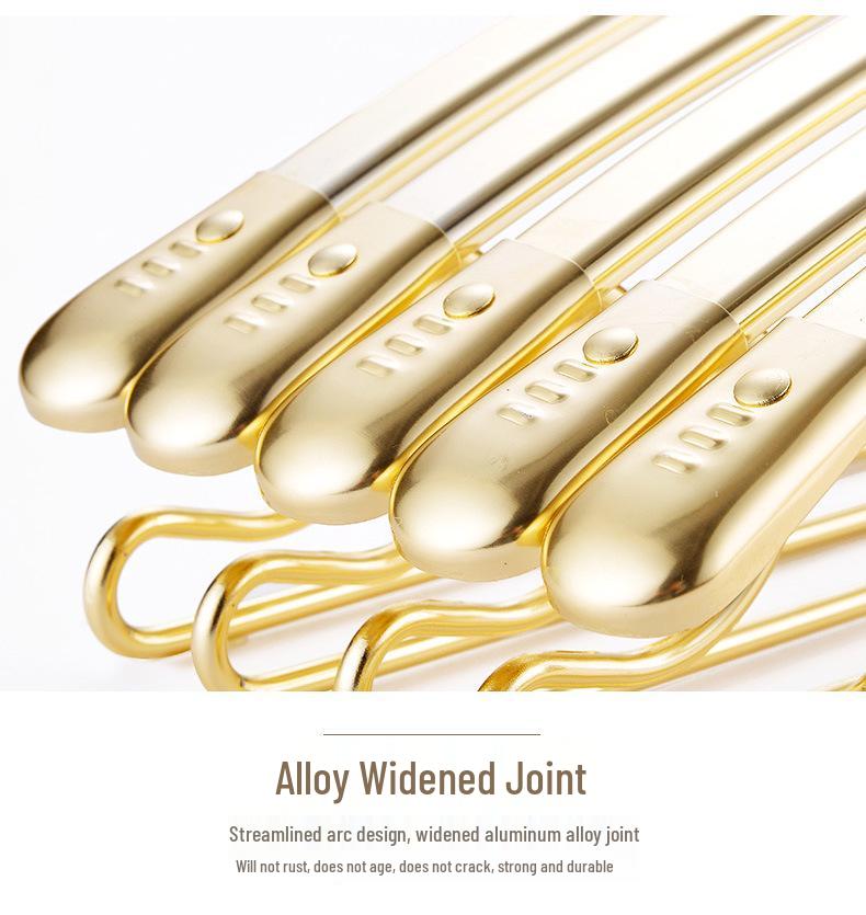 Aluminum Alloy Non-Slip Clothes Hanger with Hook: Traceless, Thickened, and Anti-Bump Design for Home Use