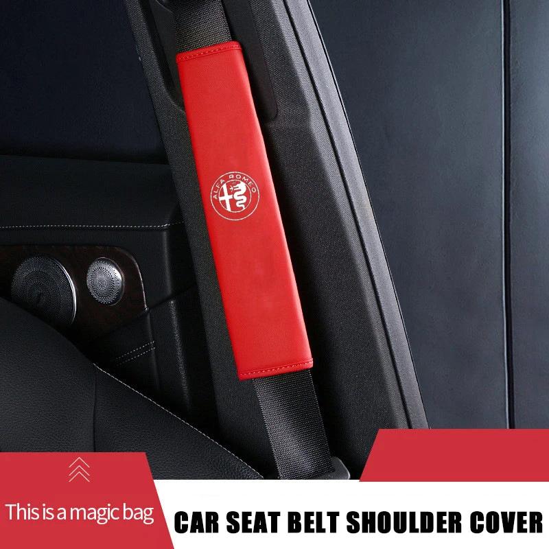 Car Seat Belt Shoulder Pads Interior Accessories for Alfa Romeo Emblem 156 159 Mito Giulia GT Brera Spider Giulietta 147gt 166