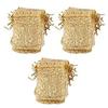 100pcs Bags Gilding Drawstring Pouches Gift Favor Bags Eyelash for Jewelry Party Wedding