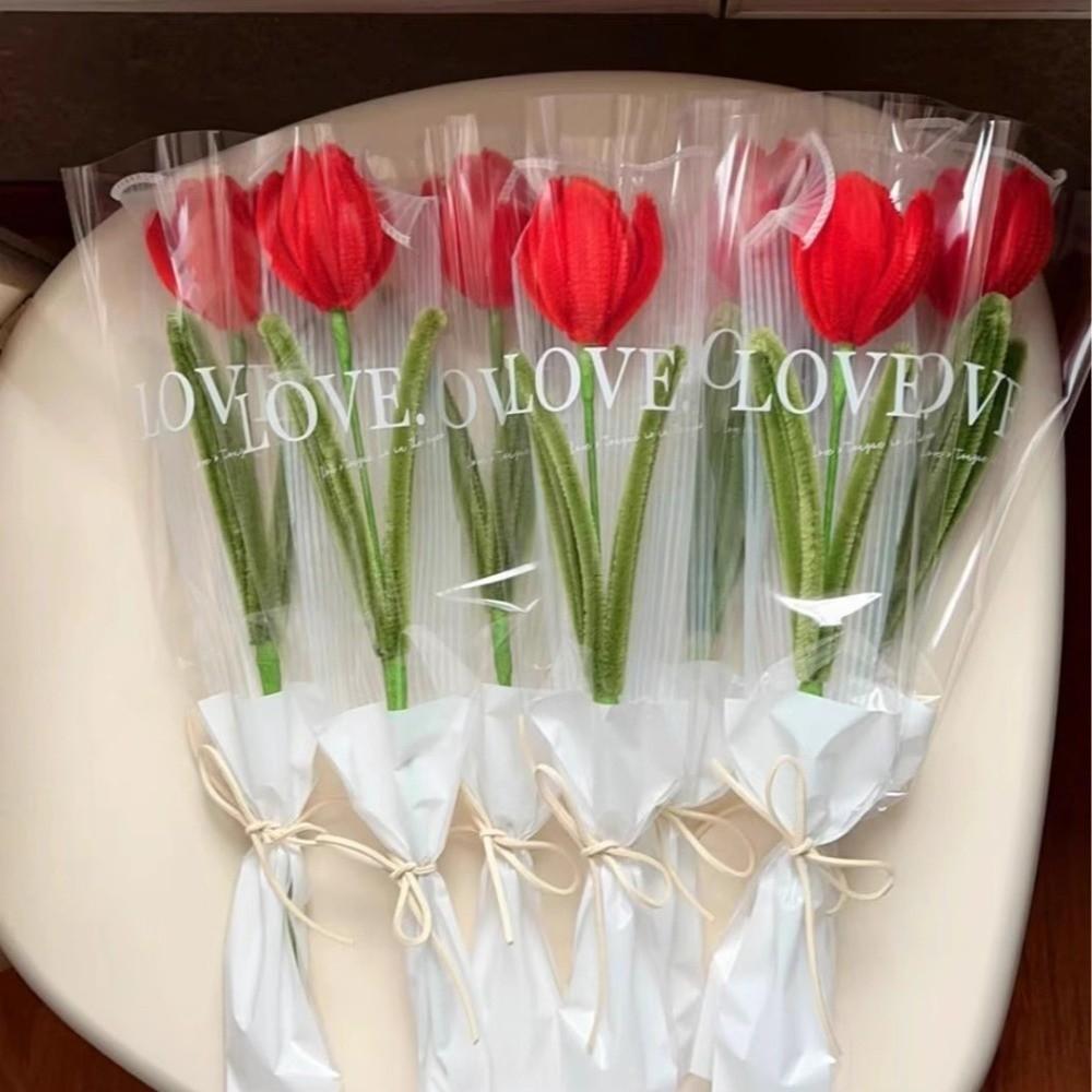 Tulipánový kroutící prut Ručně vyrobený Přátelství Sladká květinová kytice Dárky k promoci Den učitelů Umělá tulipánová květina Narozeniny