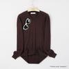 Women's V-neck Cashmere Sweater Warm Long Sleeved Sweater Solid Color
