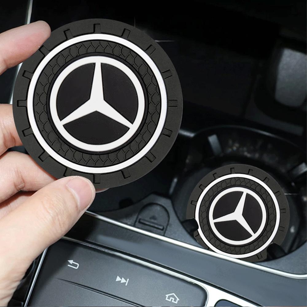 2Pcs for Car Coaster Water Cup Slot Pad Auto Water Cup Anti Slip Mat For Mercedes Benz W204 W205 W212 W213 W221 W177 GLA GLC CLA