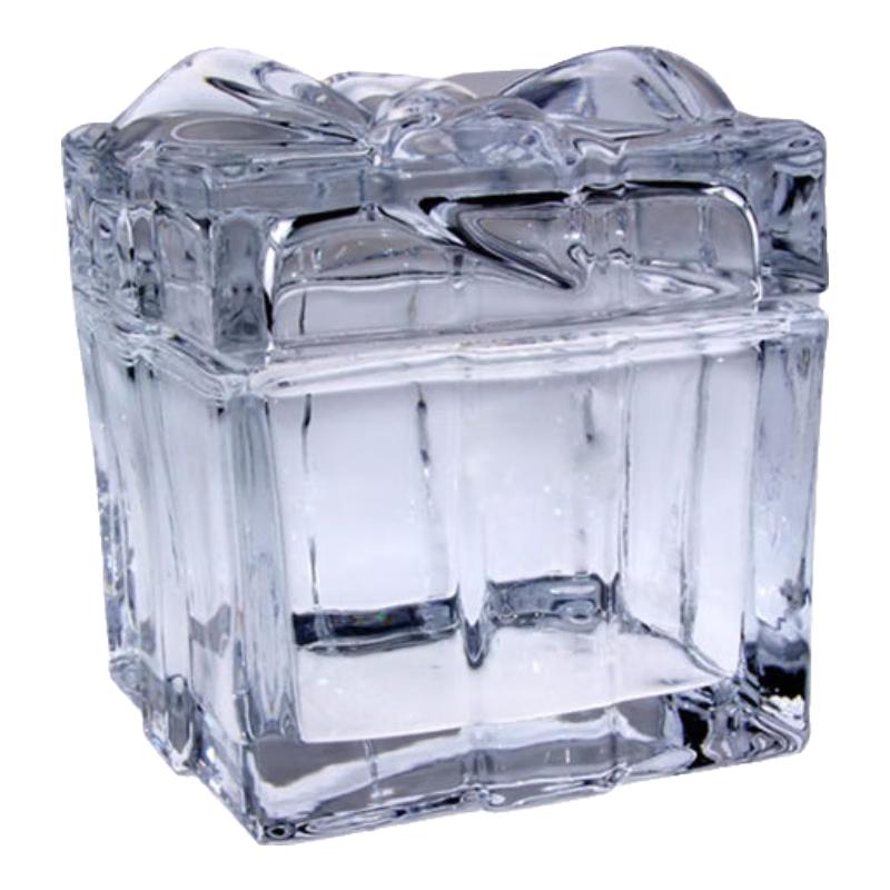 Fleventz Retro Crystal Glass Bow-Knot Candy Jar with Lid