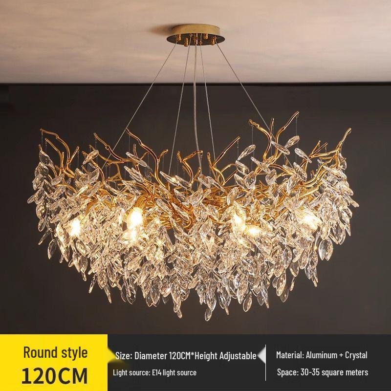 Elegant French Crystal Chandelier for Grand Duplex Living Room