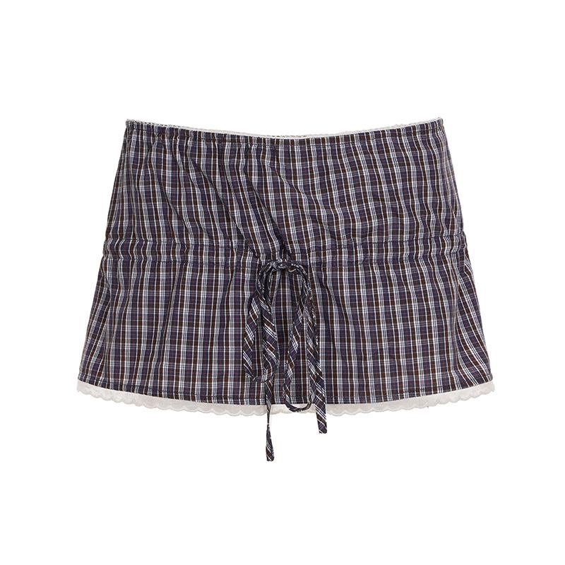 Женский комплект: укороченная клетчатая рубашка и зауженная юбка, сладкий и пикантный, 2025 M