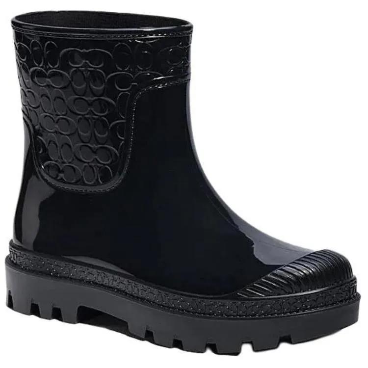 COACH Plastic Rain Boots Women's Black (Unisex) Rain Boots CE856 BLK