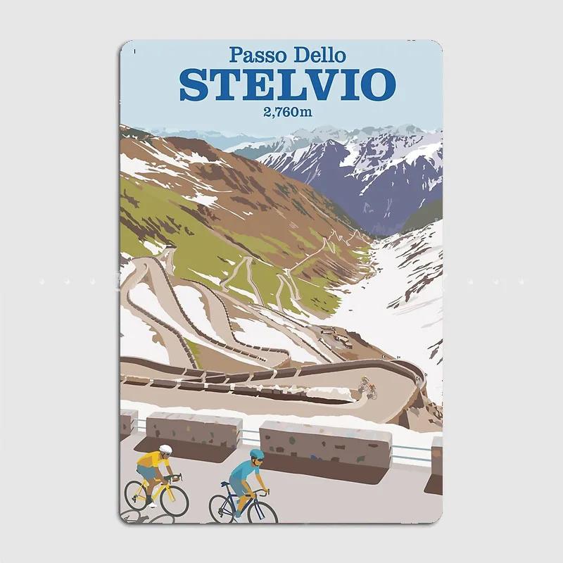 

PASSO DELLO STELVIO Cycling Vintage Posters Wall Art Metal Painting Garden Tin Sign Interior Home Room Decoration Wall Decor 20x30cm（7.8x11.8inch）
