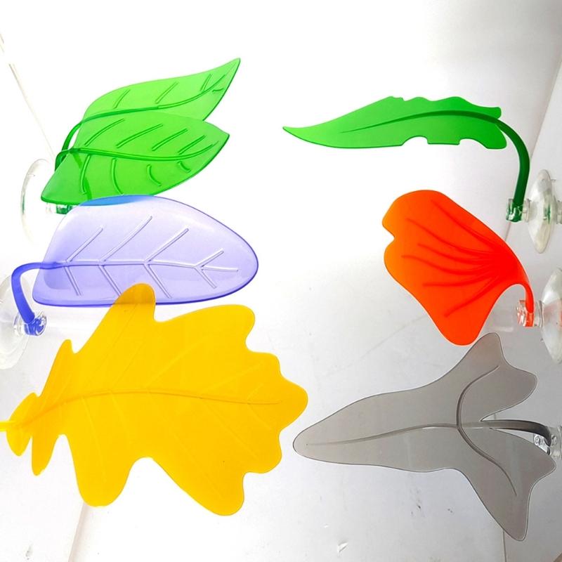 Lizards Basking Platform Tanks Accessories Leaf Shape Bearded Dragon Basking Platform with Suction Cup Decorations