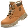 Fashion Mens Steel Toe Safety Boots Waterproof Leather Work Shoes Protective Work Boots High Top Safety Shoes Man Labor Protection Shoes