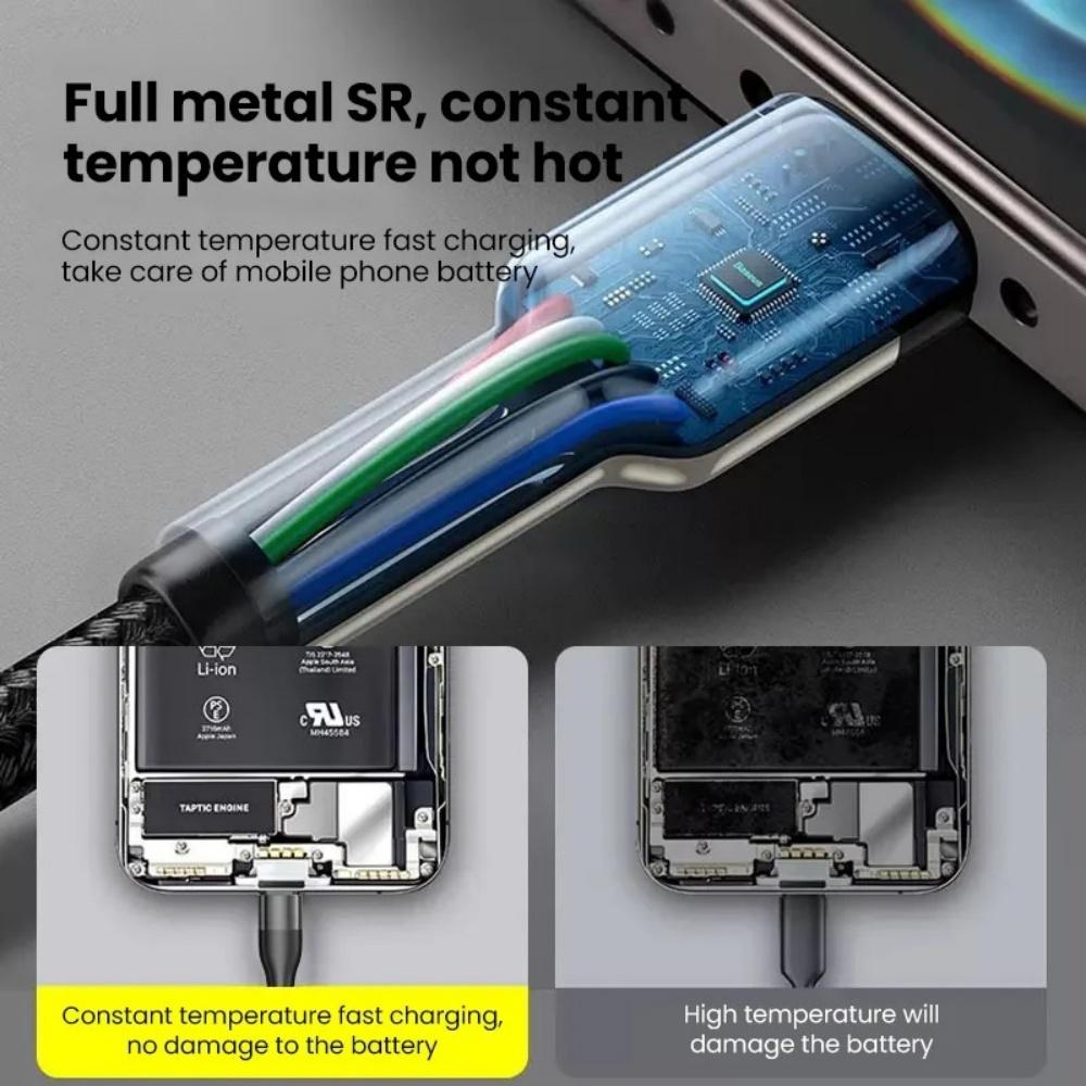 Cavo di Ricarica Rapida Dati USB C-Type C Corto da 61W 1.11M per iPhone 16 17 Huawei Samsung Xiaomi Power Bank Portatile Tablet