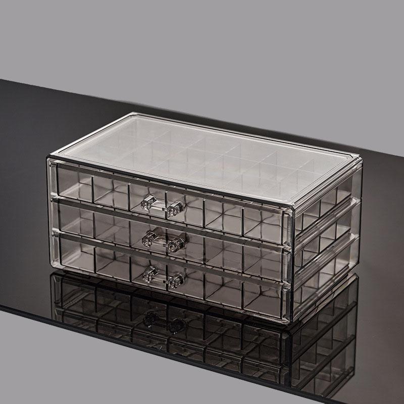 Jewelry Drawer Storage Box, Transparent Display Box, Earring, Ring, Necklace Organizing Container with Compartments