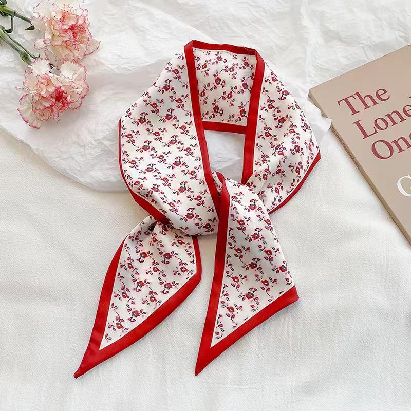 Multifunctional Flower Printed Hair Band Headwear Scarves 6.5cm*90cm