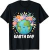Earth Day Shirt Cute & Floral Planet Earth Day 2025 T-Shirt