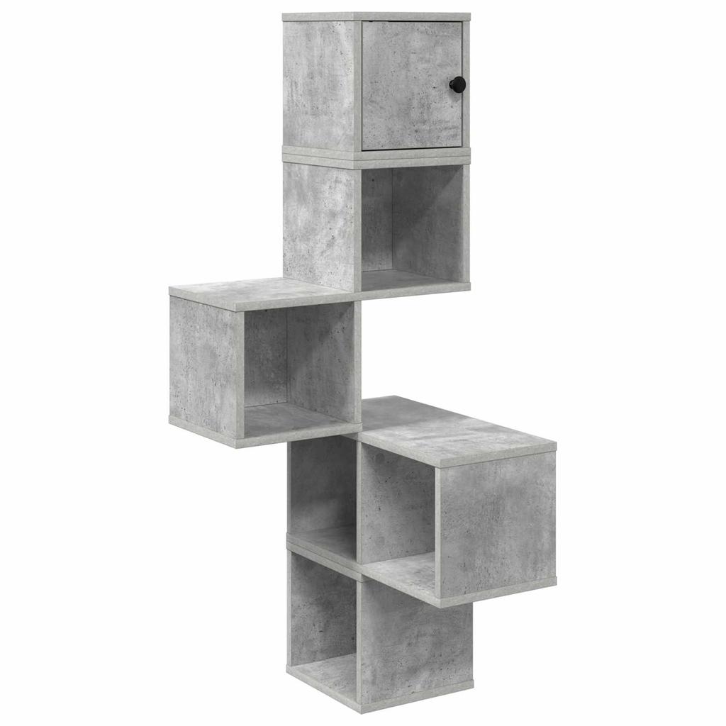 Wall Corner Shelf Concrete Grey 48 x 48 x 120 cm Engineered Wood