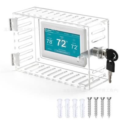 Thermostatabdeckung, Universelle Thermostat-Schließbox mit Schloss, Klare große Thermostatschutzabdeckung für Thermostat an der Wand, Thermostat-Panel-Sperrschutz für Zuhause, B