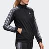 Adidas Originals Trefoil Logo Vintage Sports Print Casual Striped Jacket Women Jackets Black DU9879