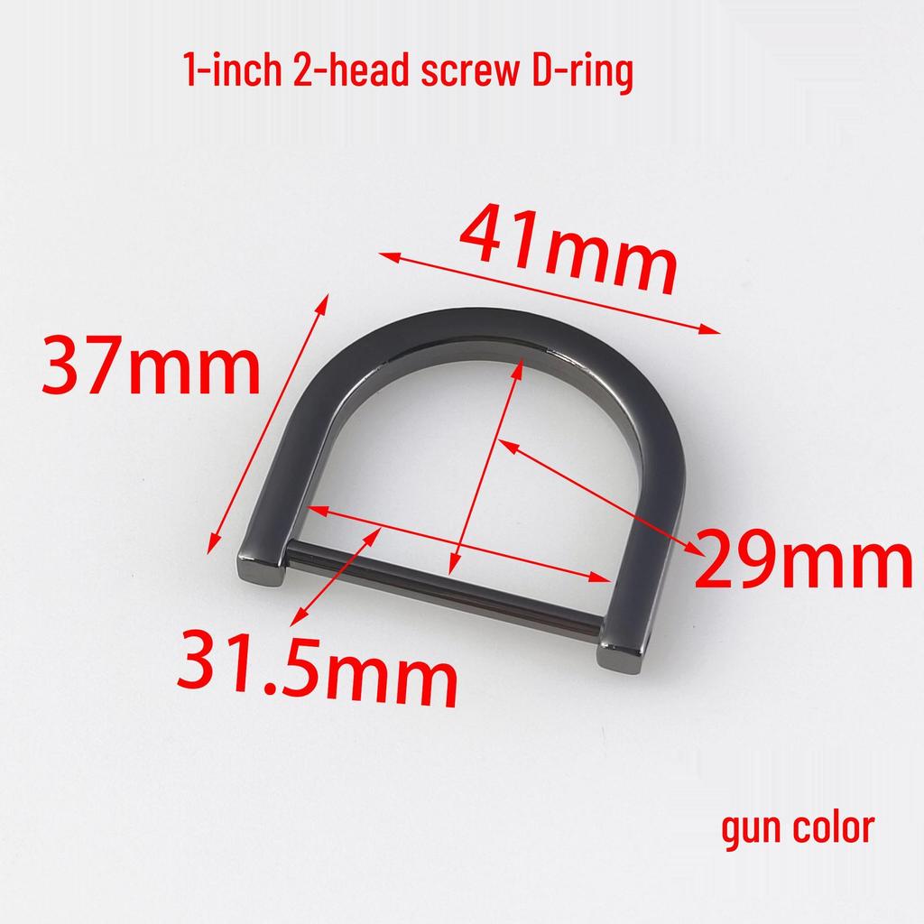 Detachable Metal Chain Shoulder Strap Buckle with D-ring and Horseshoe Loop for Bags