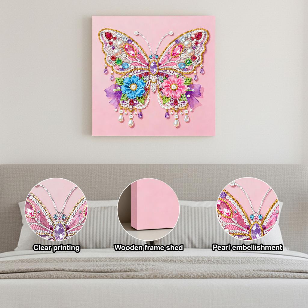 DIY Pearl Diamond Dots Paintings Picture Arts Craft for Adults/Beginners Gift Home Decor 25x25cm With Frame