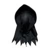 Halloween Grim Reaper Costume Black Hooded Spooky Ghost Robe Dress Up Costume Adult Cosplay Mask Scythe Prop Party