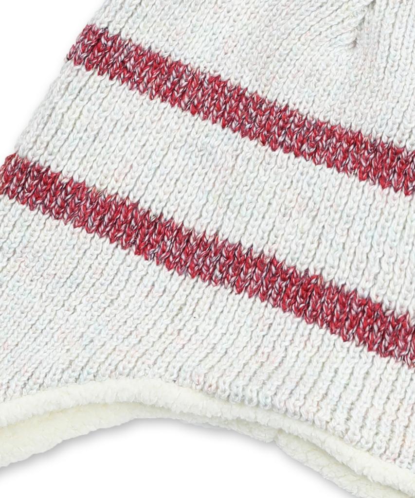 GLACK Gc069 Striped Earflap Beanie (Ivory)