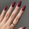 Podzim 2024 Špičkové lesklé, odnímatelné jednobarevné umělé nehty ve tvaru mandle