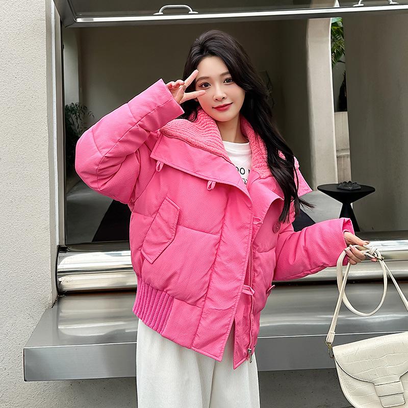 2025 new down cotton jacket, women's winter short versatile design padded jacket, thickened loose padded jacket, Korean version jacket