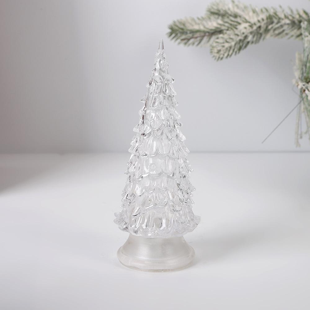 

Colorful Acrylic Christmas Tree Christmas Gift Push LED Light Desktop Ornaments One Size