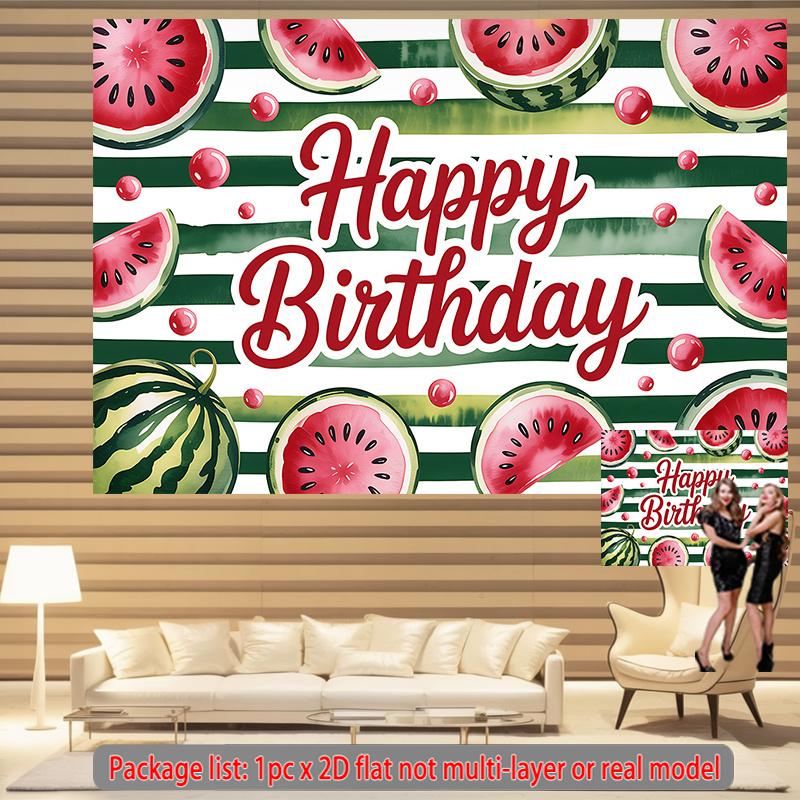 Party Backdrop Flat Watermelon Celebration Photo Booth Front Door Decor