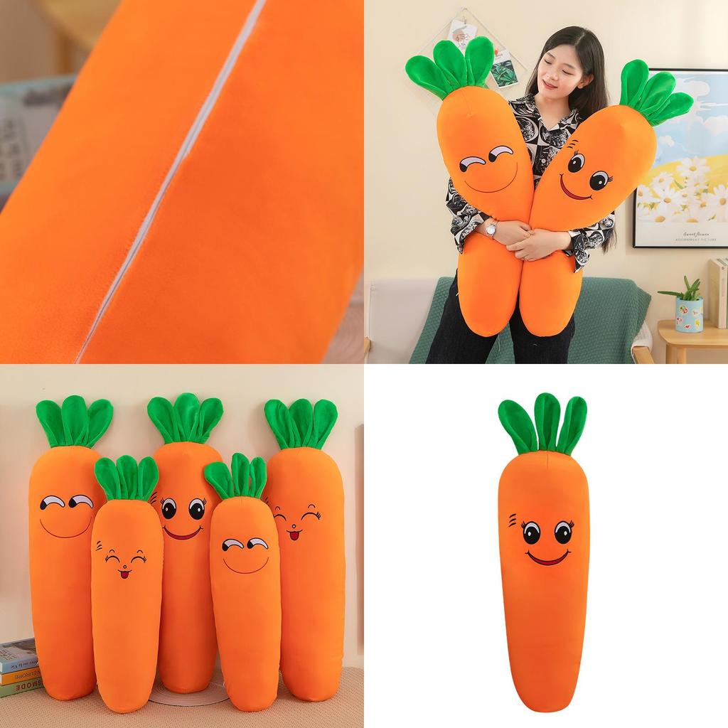 Ultraweiches Karotten-Plüsch-Körperkissen zum Umarmen, entzückendes Stofftier, bezauberndes Bettkissen