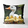 Ducks and Swans Family Pattern Decorative Throw Pillow Polyester Pillowcase, Sofa Decorative Cushion Cov Headboard Pillow