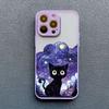 Starry Sky Cat Phone Case for iPhone 16 15 14 Pro Max 13 12 Mini 11 Pro Max XR XS X 8 7 Plus SE 2020 Shockproof Back Cover Funda