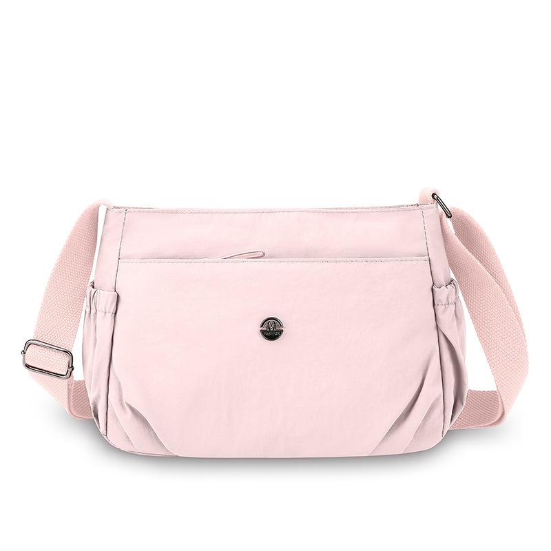 Simple New Solid Color Shoulder Bag Women's Light and Casual Joker Outdoor Small Bag Fashion Commuter Pleated Crossbody Bag