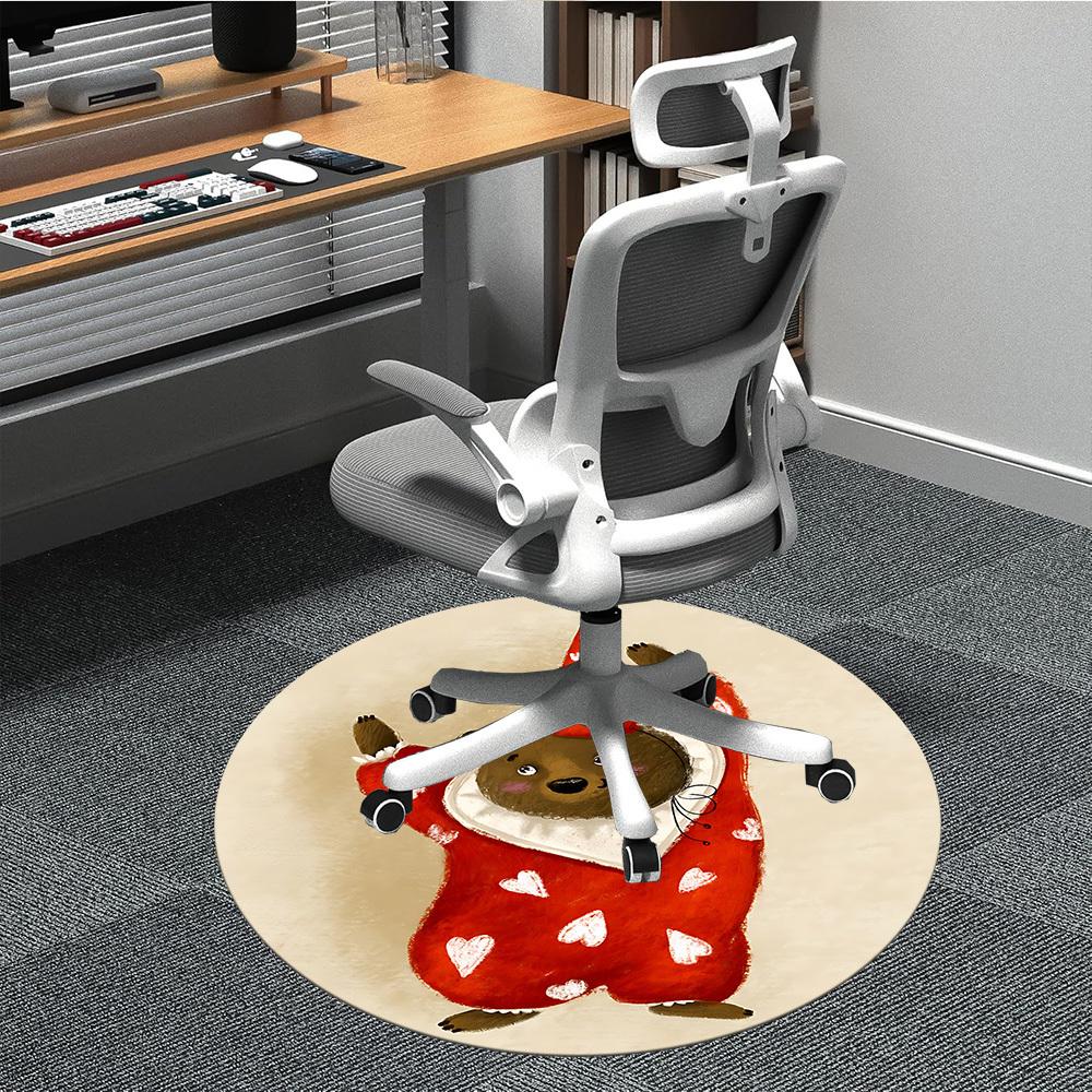 1pc Bear Costume Chair Carpet for Office, Non-slip, Soft and Durable Office Rug for Interior Decoration, Perfect for Office yy260325091 80cm by 80cm
