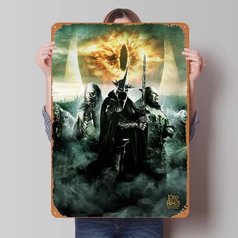 M-Mittelerde Metallschild Filmposter Innen Vintage Blechschild für Wandkunst Dekoration Kaffee Bar Raumdekor Ästhetik 7.9x11.8In(20x30cm)