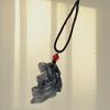 Synthetic Jade Carved Koi Fish Pendant Vintage Yin Yang Couple Necklace Ideal for Birthday Gift