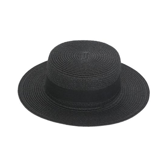 Beach Hat with Wrap-Around Brim, UV Protection Breathable Natural Straw Hat, Flat Top Summer Sun Hat for Beach Vacation Tropical Travel Outdoor