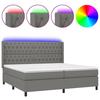 VidaXL Slat Bed Base with Mattress and LED, Upholstered Bed with Headboard, Double Bed, Adult Bedroom Bed, 3138582