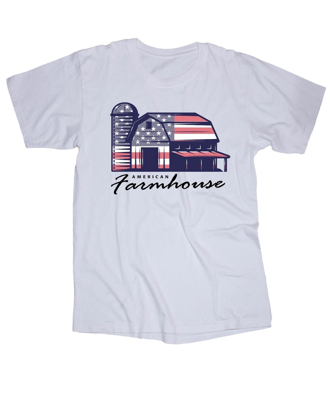 

American Farmhouse Farming Ranch Country Backroads white T-shirt S