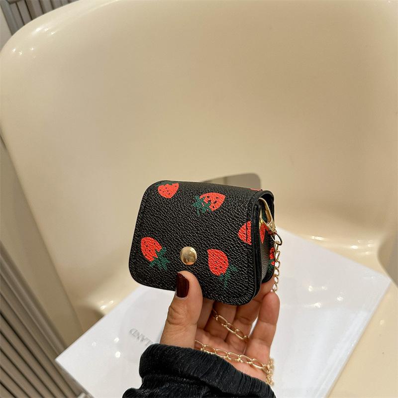 

Vertical buckle cherry print short trendy small wallet new student simple fashion wallet female чорний