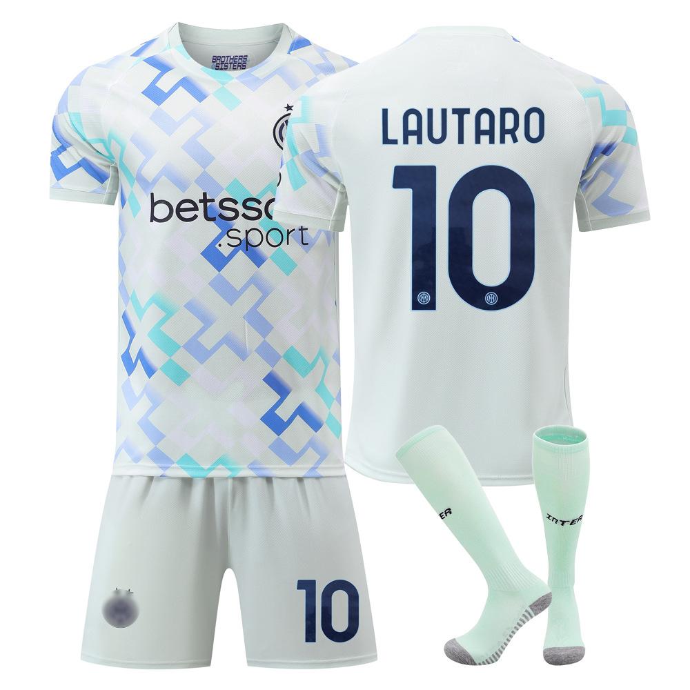 Inter Home And Away Football Jersey 9 Thuram No. 10 Lautaro White Jersey For Adults And Children