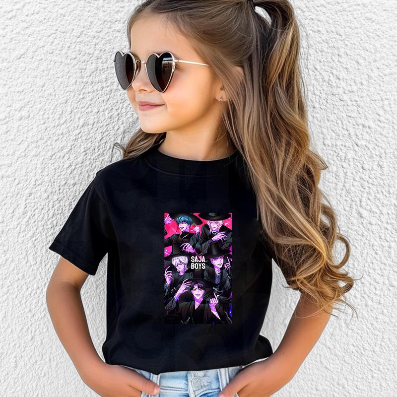T-Shirts Girls Children's Women's Comfortable Cartoon Printed T-shirt Pure Cotton Short Sleeves Soft