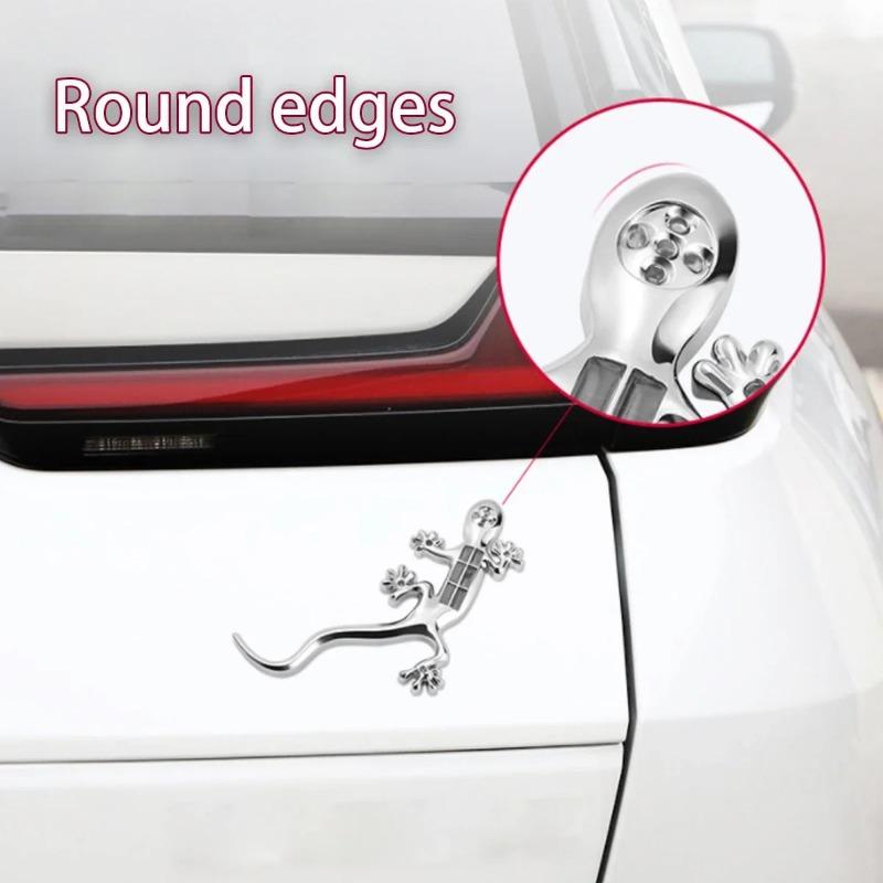 Vertical gecko car exterior sticker glow-in-the dark tail logo personality exterior sticker decorative metal
