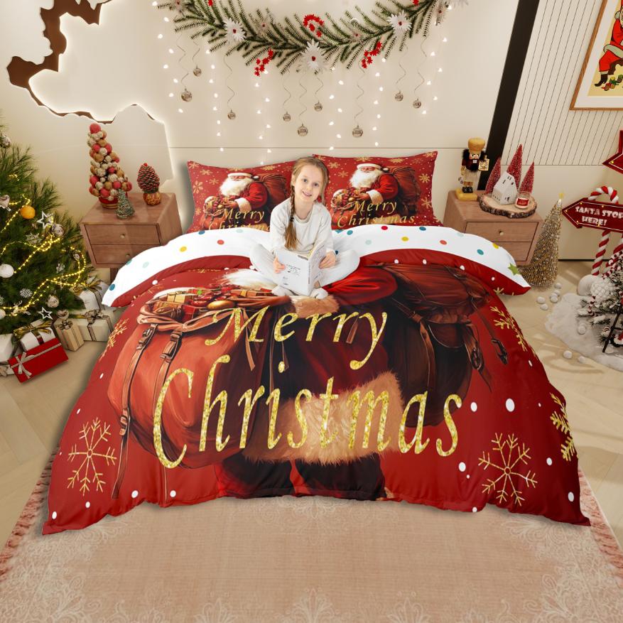 Homewish Black Angle Girls Duvet Cover SetMerry Xmas Bedding SetHappy New Year Bed Set For Princess Teens