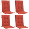 Low Backrest Cushions 4 Pcs. Melange Red 100x50x4 Cm Fabric